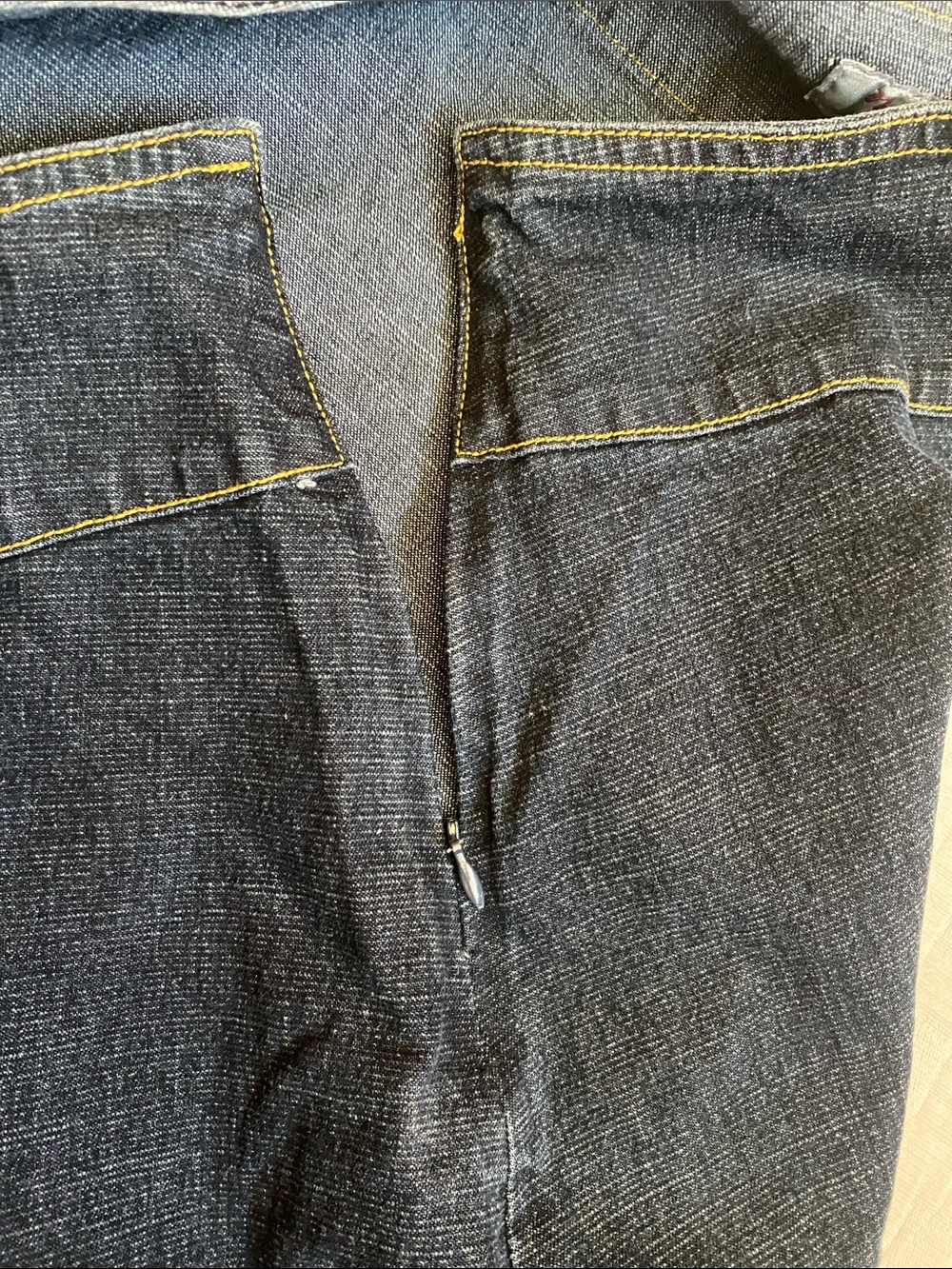 NC NEW CREATION 70% Cotton Embroidered Dark Blue Denim A-Line Skirt - Picture 8 of 8